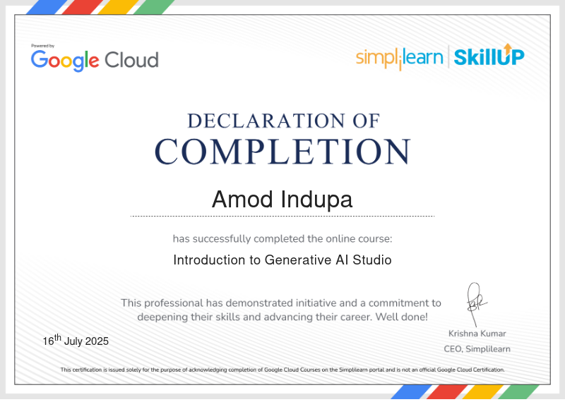 Introduction to Generative AI Certificate