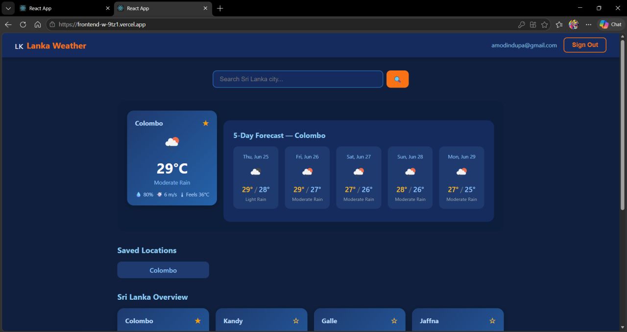 Live Weather Forecast Application